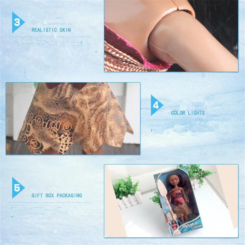 Vaiana boneca Моана Косплей принцессы 2 вида стилей Приключения модели игрушки