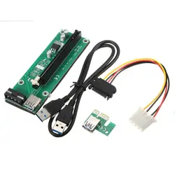 PCE164P-N03 VER006 Кабель USB 3,0 PCI-E 1x к 16x горной машины Enhanced Extender Riser адаптер с Мощность кабель для BTC шахтер
