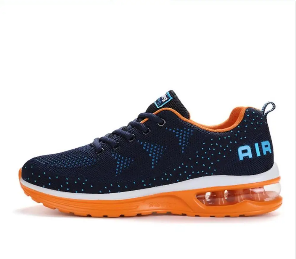 Новинка; Лидер продаж; дышащая обувь для мужчин и женщин; кроссовки для бега; спортивная обувь для влюбленных; 835 - Цвет: men blue orange