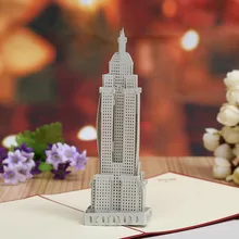 Завод прямые бизнес-карта бумаги творческий Эмпайр Стейт Билдинг трехмерных полых создания пользовательских пригласительный билет