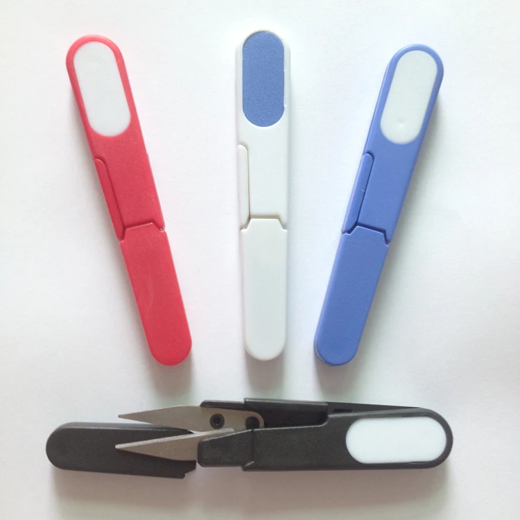 

1Pcs Fishing Scissors Plastic Handle Capped Fishing Line Cutter Scissors Cord Sewing Pesca Fishing Tackle Tool