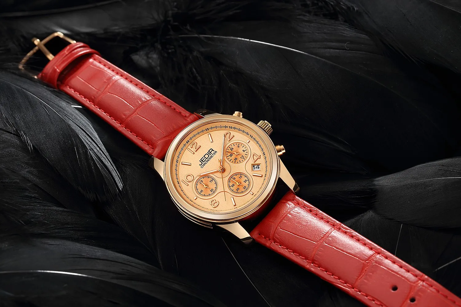 Роскошные Брендовые женские часы с хронографом, модные наручные кварцевые часы из натуральной кожи для девушек, женские часы для влюбленных, нарядные часы