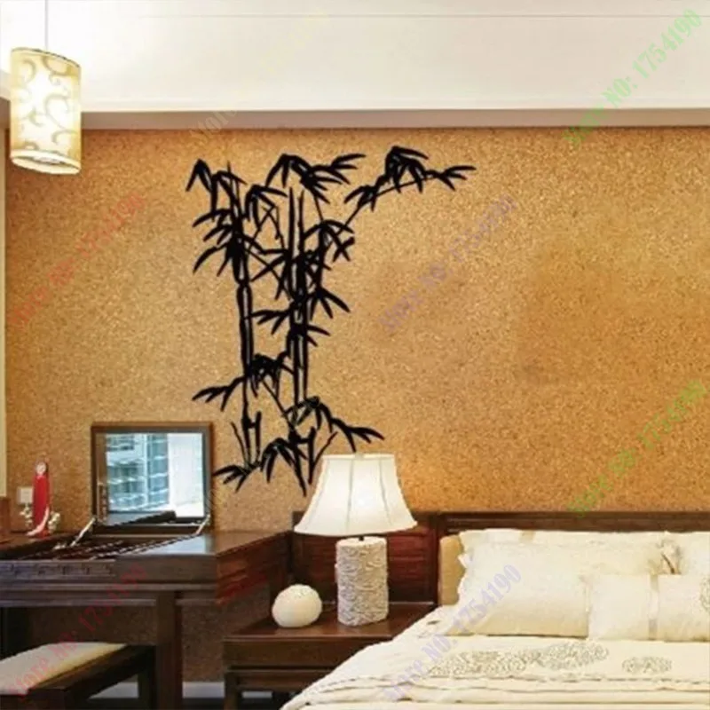 POOMOO, Наклейки на стены, новинка, украшение для дома, обои& искусство, Виниловый Съемный стикер, бамбук 150X120 см