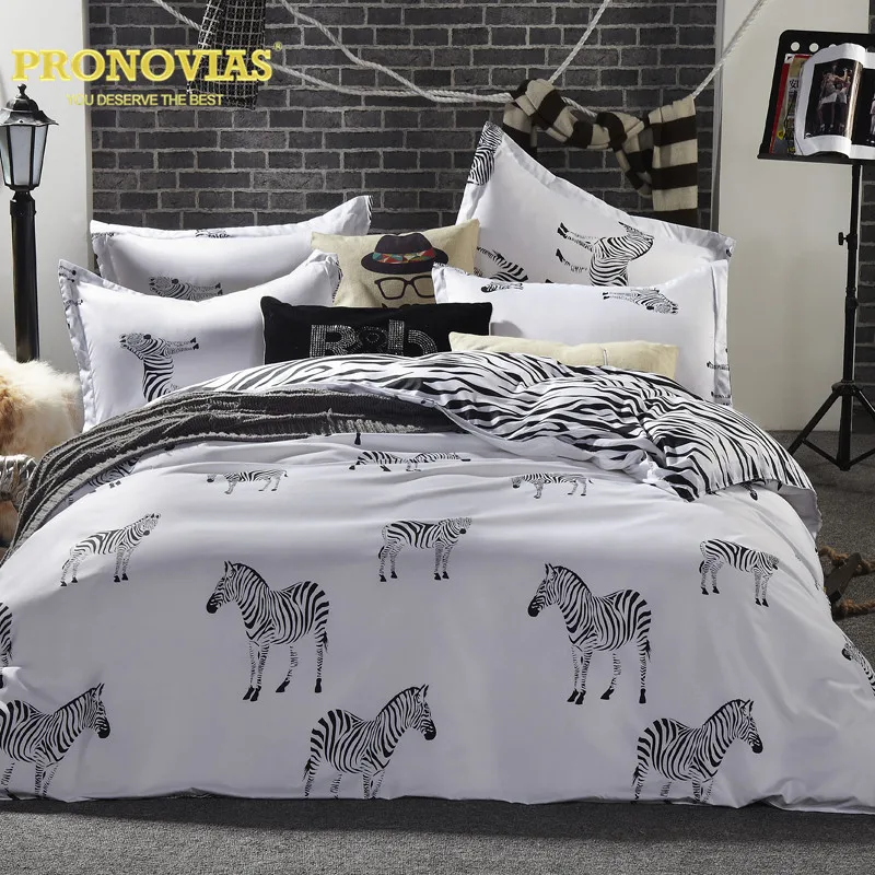 

Pronovias zebra nordic bedding set King queen double single size duvet cover flat sheet pillow case bed linen set