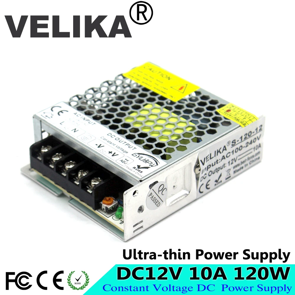 

Ultra-thin DC12V 120W Power Supply Switching Driver 110v 220V AC DC 12V SMPS For LED Strip Modules Lighting Lamp CCTV AV Printer