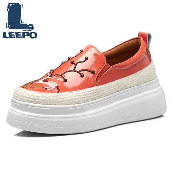 

Spring Flat Platform Loafers Shoes Woman Luxury Genuine Leather Animal Prints Platform Shoes Ladies Autumn Loafers Women