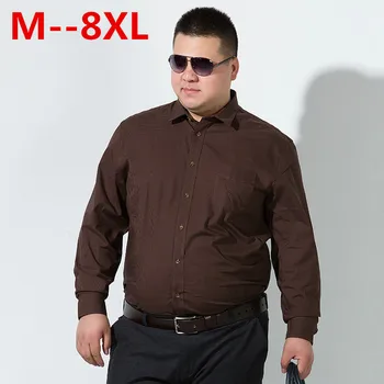 

10XL 8XL 6XL 5XL 2018 New Autumn Fashion Brand Men Clothes Loose Fit Men Long Sleeve Shirt Men Polka Dot Casual Men Shirt Social