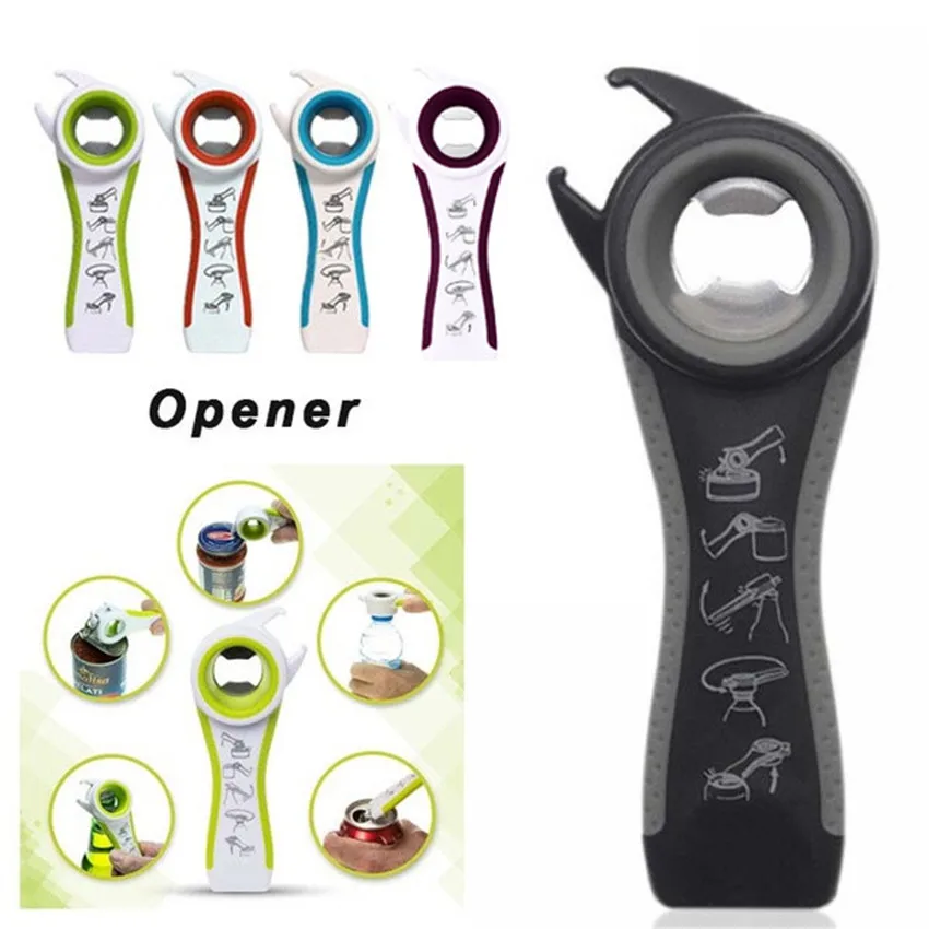 Home Kitchen Can Bottle Opener Multifunction 5 in 1 Bottles Jars Cans