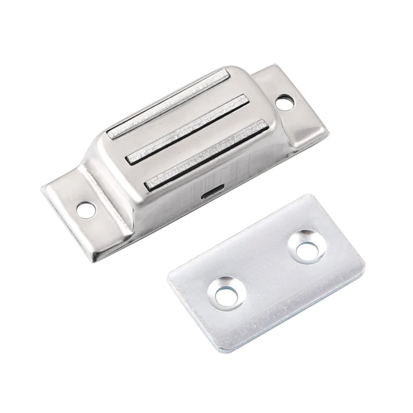 Cabinet Door Magnetic Catch Furniture Closet Catches Latch with 2 Strong Magnets Stainless Steel Kitchen Cupboard Closure Catch