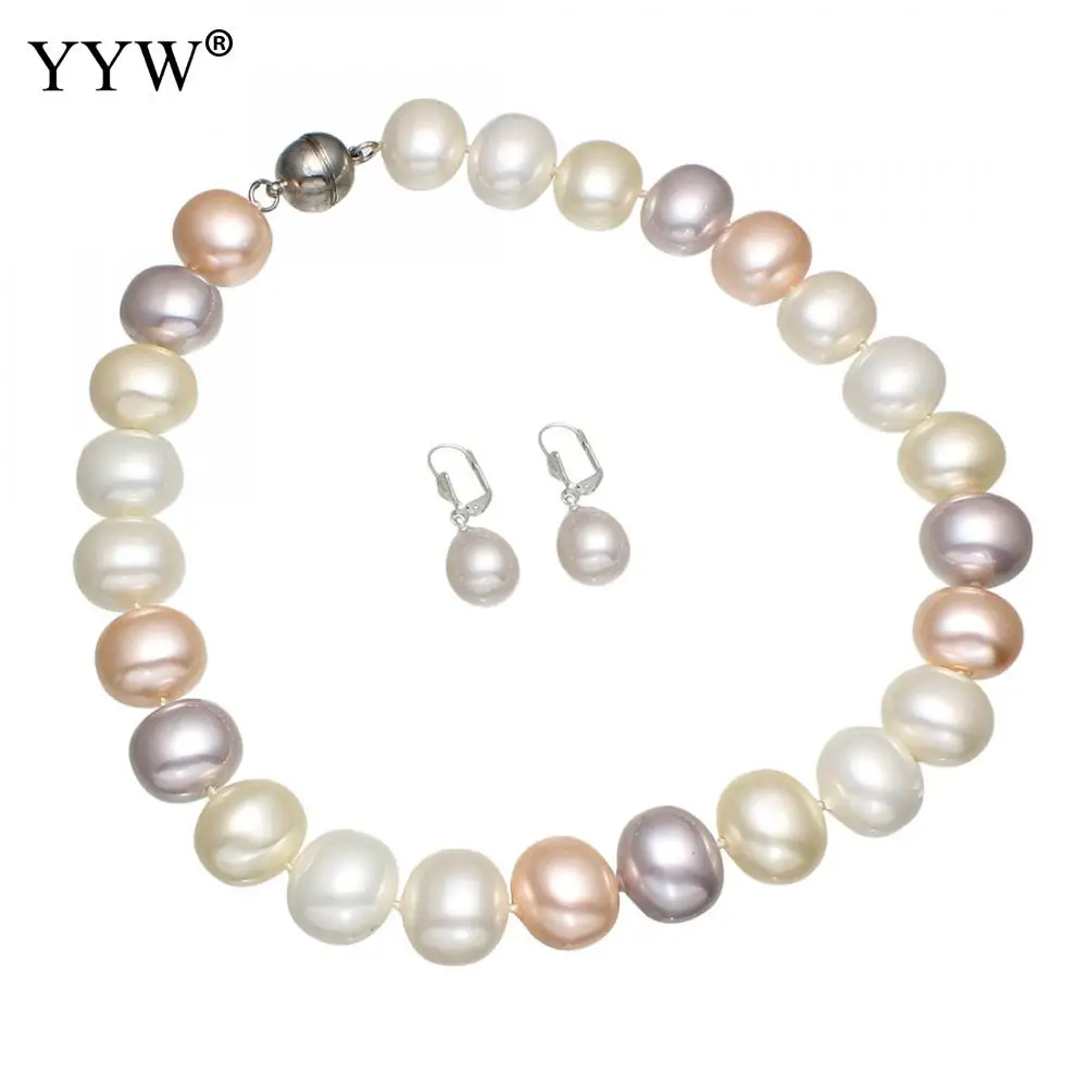 

2019 New Design South Sea Shell Jewelry Sets Earring Necklace For Woman Multi-Colored Pealr Earring Jewelry Approx 17 Inch