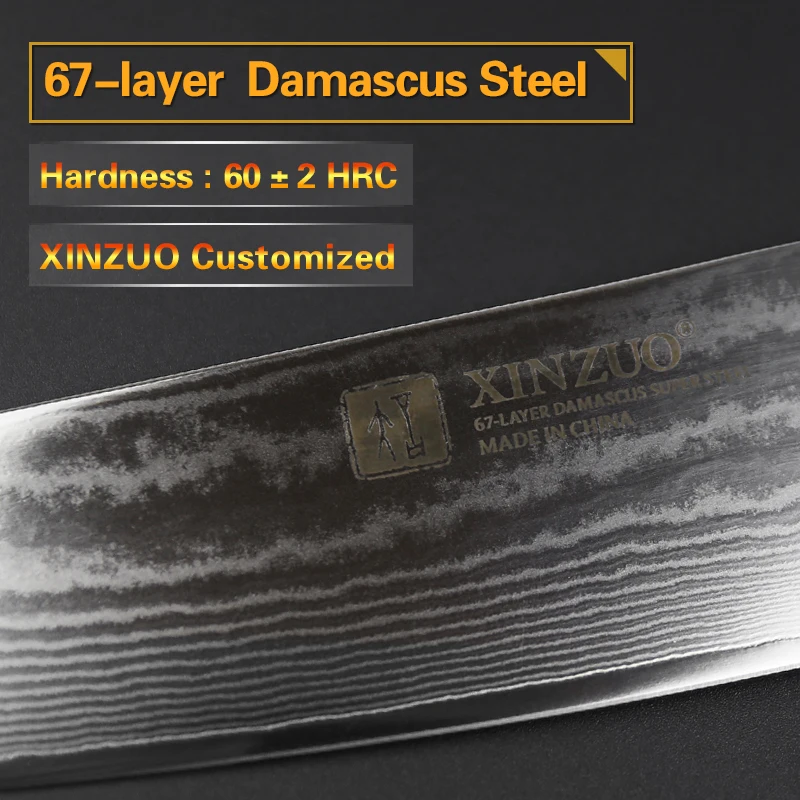  XINZUO 3 PCS Kitchen Cutlery Set Japanese Chef Santoku Fruit Knives Damascus Steel Kitchen Knife Pa - 32860858639