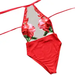 Женский купальник цветочный цельный купальник пуш-ап бикини 2019 Mujer с высокой талией Женская пляжная одежда цветок привлекательное бикини