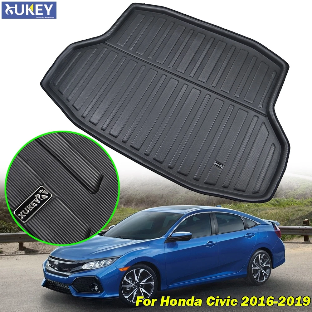 Black Trunk Cargo Liner Tray For 2006-2011 Honda Civic 4 Door Sedan