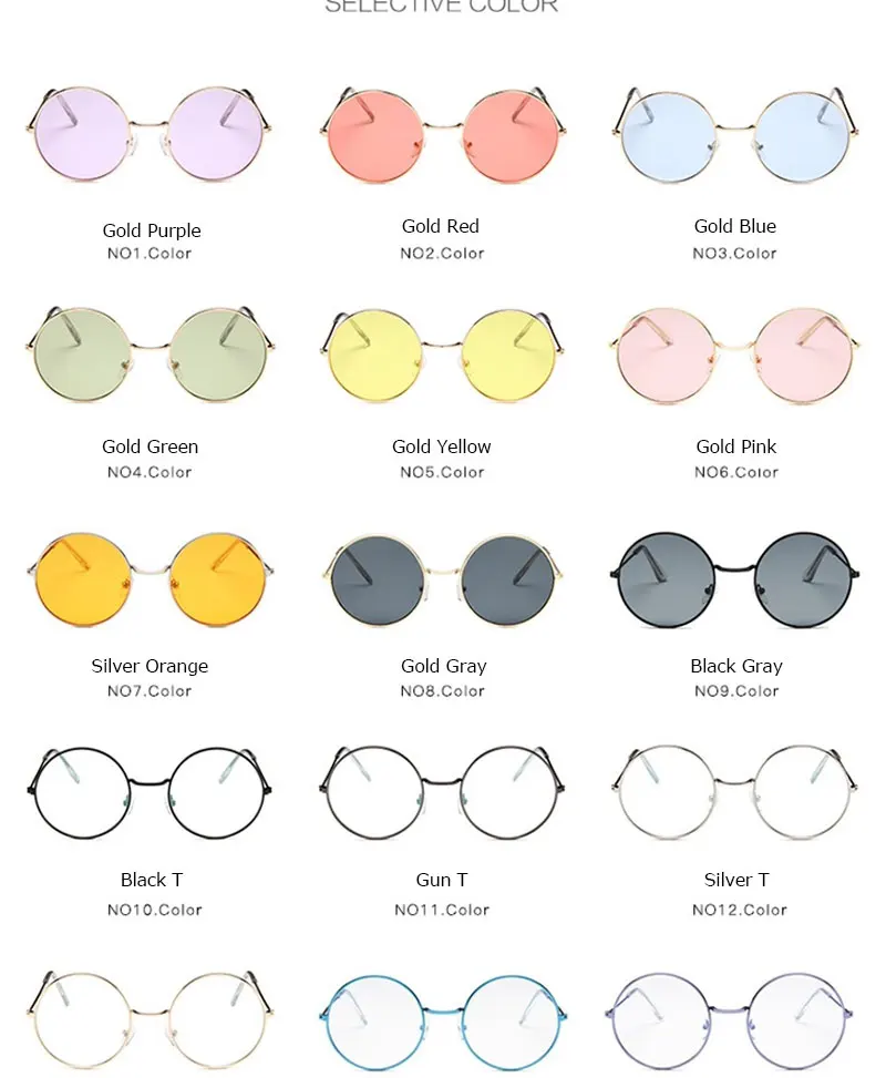 RBRARE 2023 Round Cute Sexy Retro Sunglasses Women Metal Transparent Vintage Fashionable Colorful Ocean Lens Sun Glasses