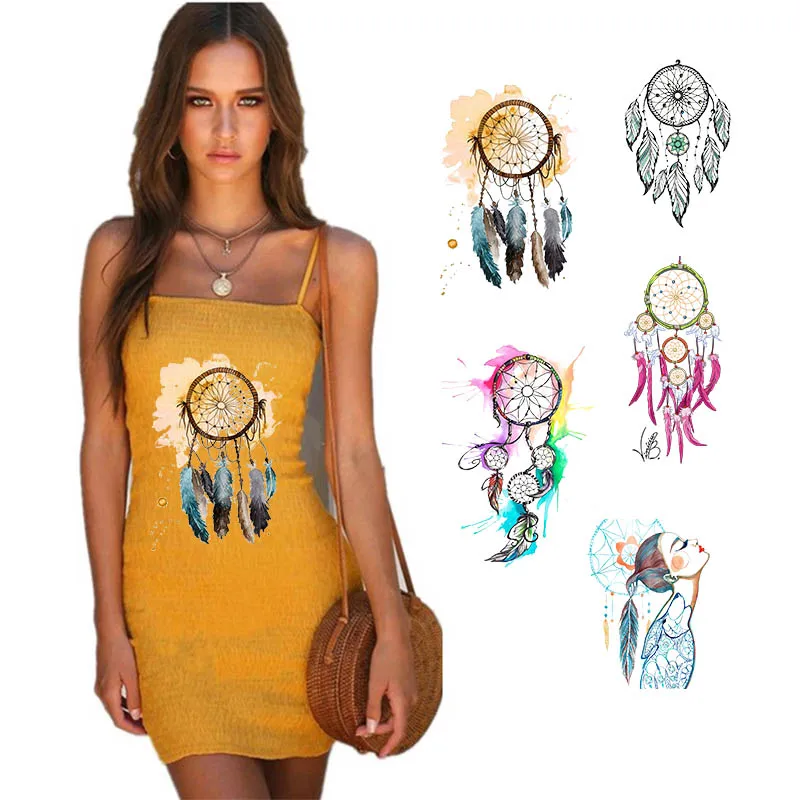 

Multi Dreamcatchers Patch Printing Heat Transfer Stickers Iron On Applique for Clothes T-shirt A-level Washable Thermal Patches