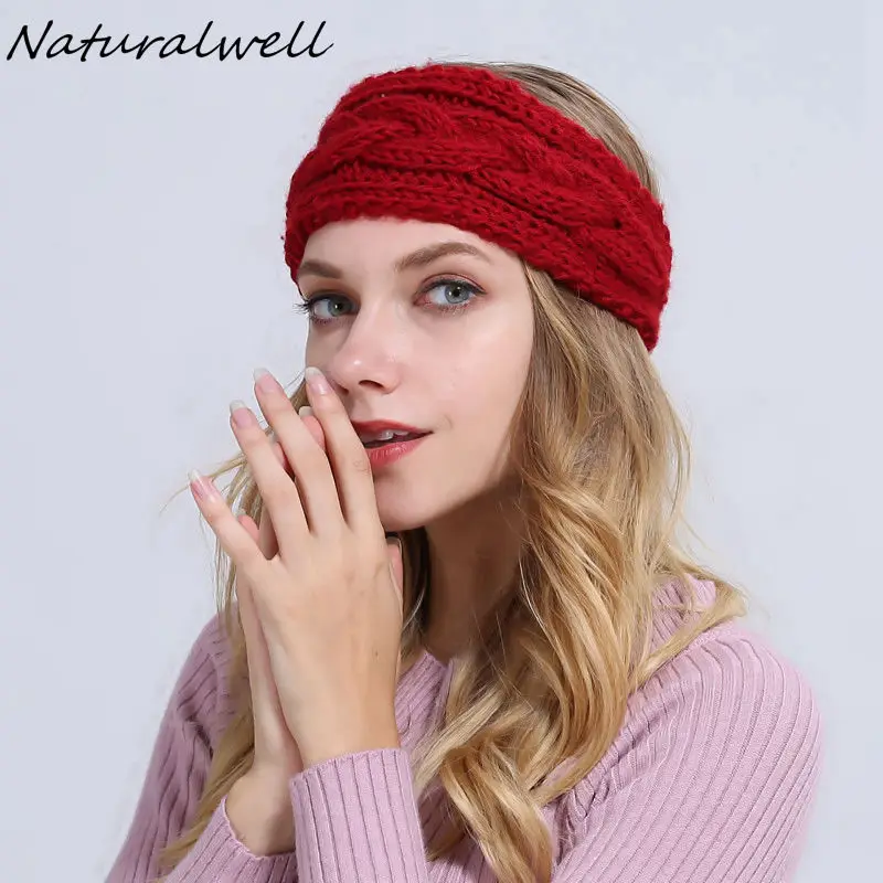 Naturalwell Crochet Ear Warmer Neck Warmer Women s Head Warmer Knit Turban women twist Headband bulky