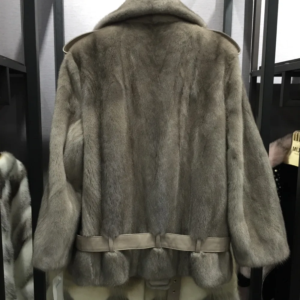 SQXR меховое Женское зимнее натуральное Норковое Пальто модное роскошное Норковое меховое пальто для женщин с заклепками