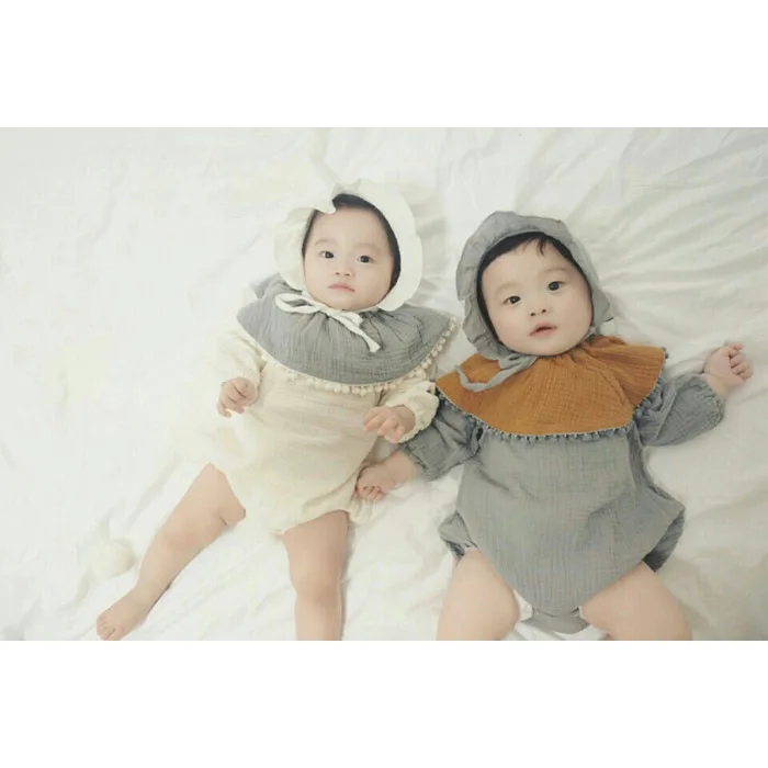 

2017 Spring Toddler Baby Girls&boys Ruffles Overalls Kids Baby Linen Clothings Cute Baby Rompers