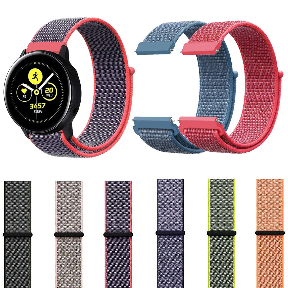 

20mm Woven Nylon Loop band For Samsung Galaxy Watch Active Wrist Strap Bracelet for Samsung Galaxy Watch 42mm Watchband
