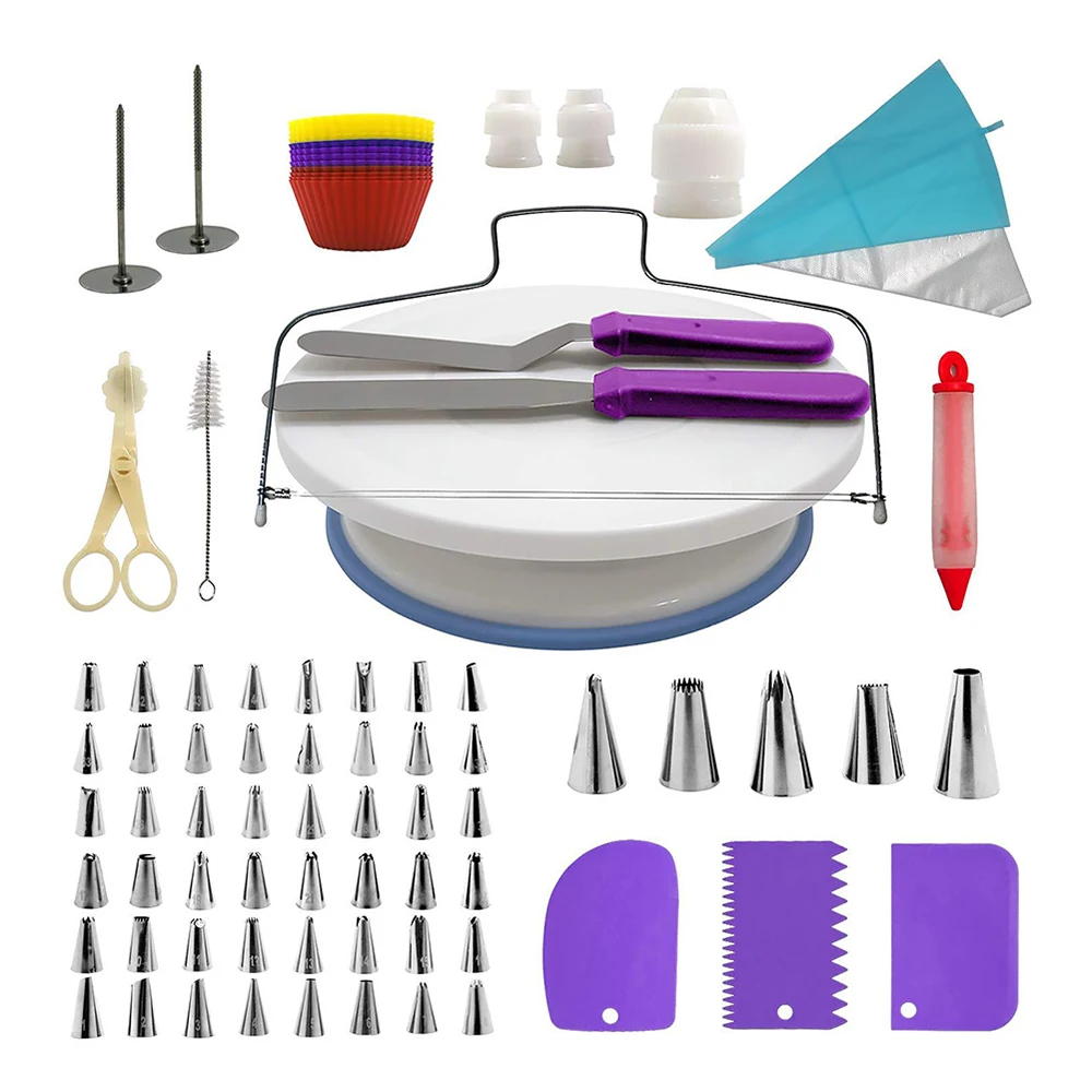 

106pcs Multi-function Baking and Pastry Products Set High Quality Cake Turntable Pastry Tube Fudge DIY Cake Decoration Tools