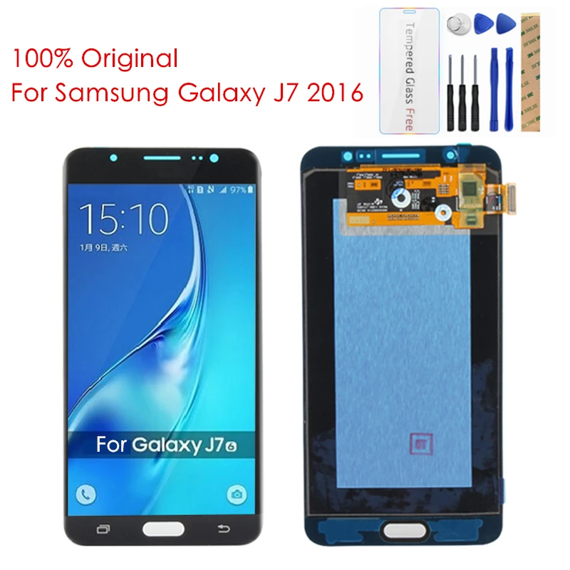 100% Оригинальный ЖК-дисплей для Samsung Galaxy J7 2016 экран J710 ЖК-дигитайзер замена ремонт