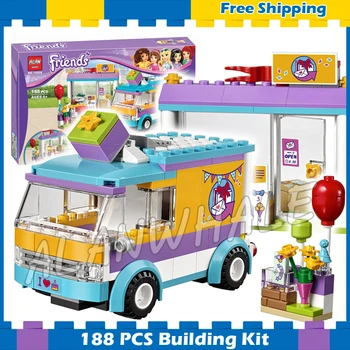 

188pcs Friends Heartlake Gift Delivery Stephanie Car 10608 Model Building Blocks Children Kids Toys Bricks Compatible With Lago