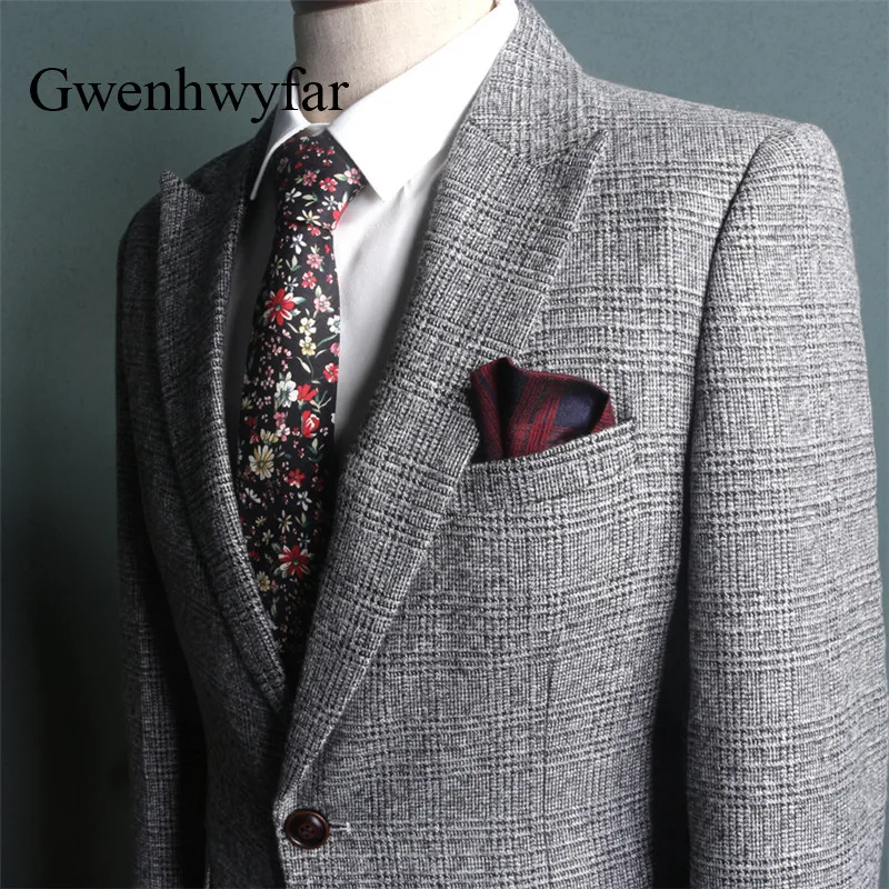 Grandescuento Trajes De Tela Escocesa Vintage Gwenhwyfar 2018 Para Hombre Gris Claro Hombre Delgado Fit Boda Fiesta Graduacion Hombres Trajes Esmoquin 2 Piezas Chaqueta Pantalones May 2020