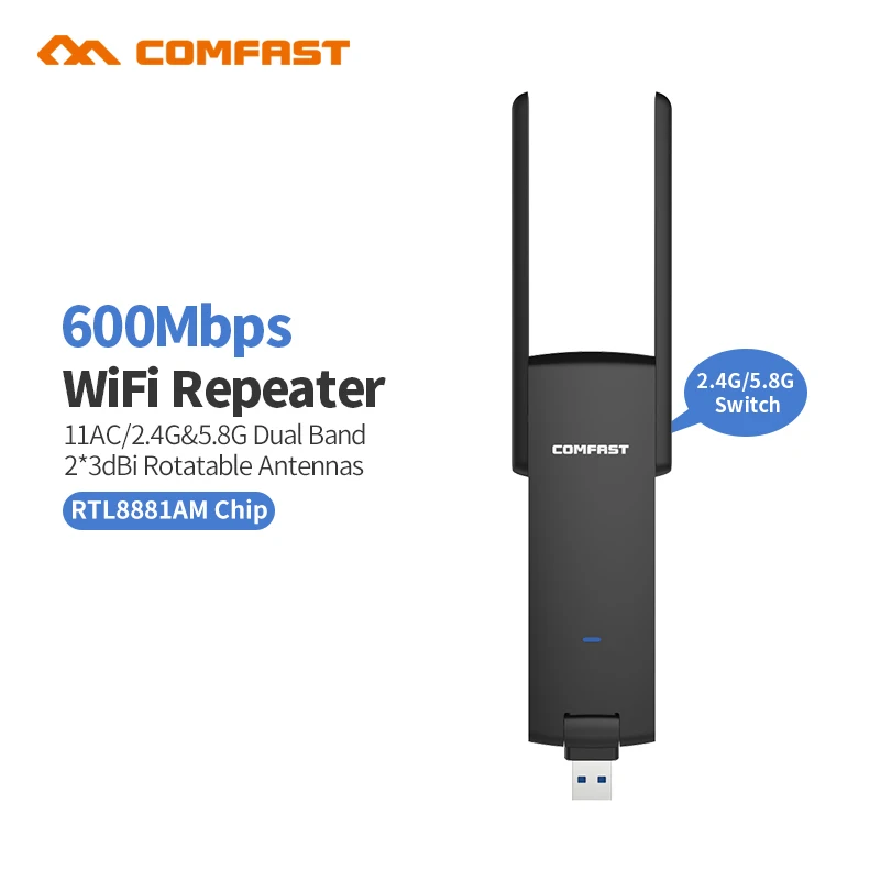 Comfast CF-WR371AC USB3.0 Беспроводной Wi-Fi ретранслятор усилитель сигнала 600 м Dual band 5 г Wi-Fi антенный усилитель Беспроводной Wi-Fi Extender - изображение
