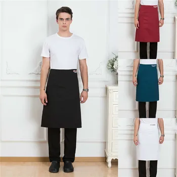 

High Quality Unisex Half Aprons Restaurant Kitchen Waiter Chef Cooking Women Men Canteen Cuisine Workwear Uniforms Apron
