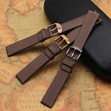 Высокое качество закрученный шелк+ натуральная кожа ремешок для часов коричневые браслеты мягкие 14 мм 15 мм 16 мм 18 мм 20 мм Дамский сменный ремешок для часов