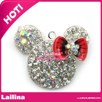 

Minnie Mouse inspired chunky Bubblegum Necklace pendants