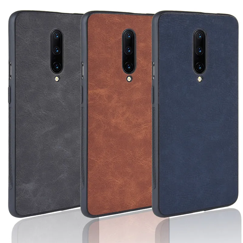 

One plus 7 Pro For Oneplus 7 Pro Case Hard TPU PU Leather Silicone Shockproof shell Phone Case For OnePlus7 7pro Case Back Cover