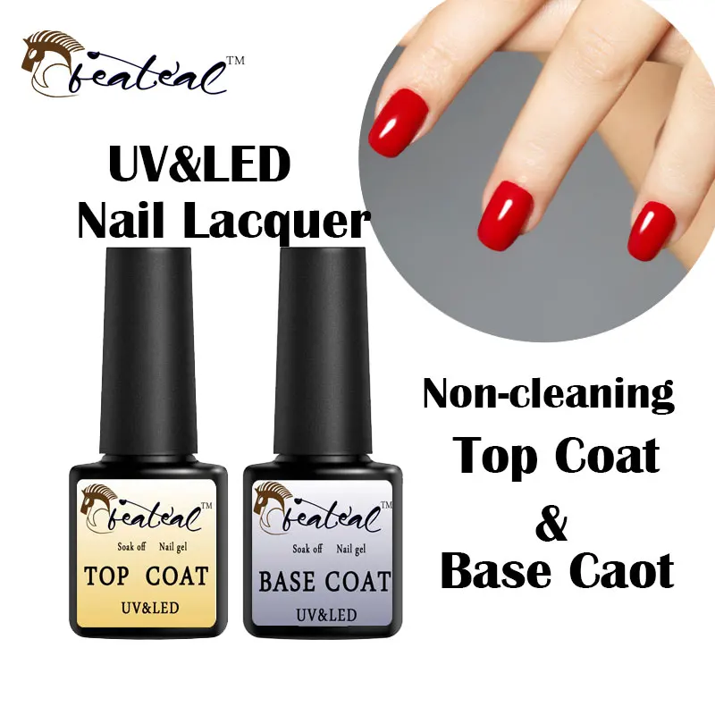 

Beateal 8ml Base TOP Coat Nail Gel Polish Foundation UV Gel Polish Soak Off Long Lasting Primer Lacquer Nail Manicure Varnish