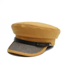 Осенне-зимняя модная бурение, военная Кепка, теплая Матросская шляпа для женщин и мужчин, черная плоская подошва, Женская дорожная шляпа Кепка Капитана