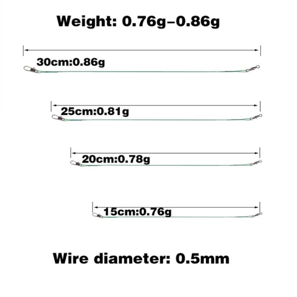 10 шт./лот рыболовная леска с защитой от укусов, поводок, приманка, рыболовный крючок, леска, проволока, лидер, поворотные Вертлюги Из Нержавеющей Стали, 2 цвета