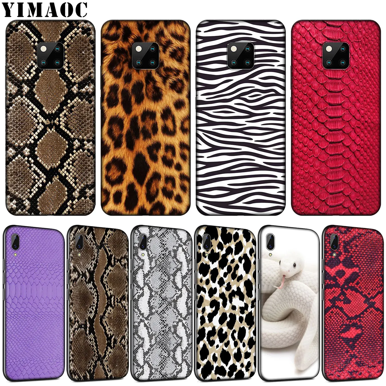 

YIMAOC Pink Snake Skin DIY Printing Drawing Soft Silicone Case for Huawei Mate 30 20 10 Pro Lite Nova 5I 4 3i 3 2i 2 Lite Cover