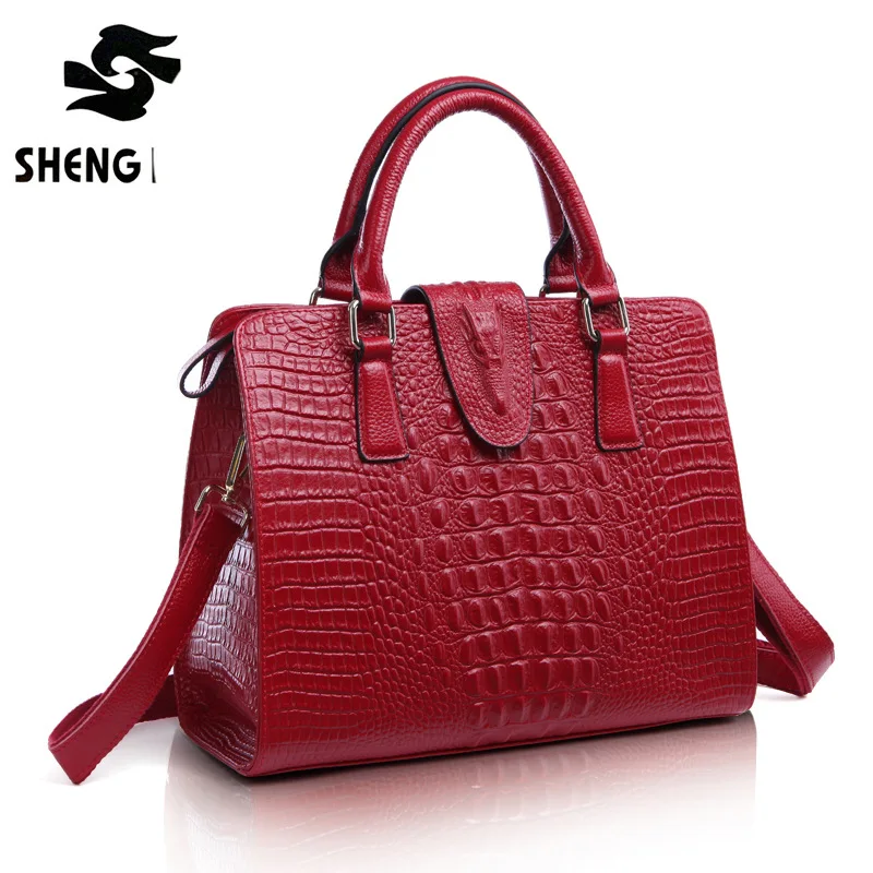 Koop Luxe Handtassen Vrouwen Tas Designer Hoge Kwaliteit Mode Krokodil Tassen Handtas Vrouwen Real Leather Tsoe