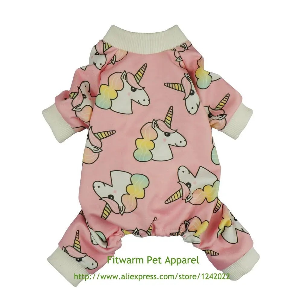

Fitwarm Unicorn Pet Clothes for Dog Pajamas PJS Cat Apparel Jumpsuits Pink Free Shipping Chihuahua Teddy