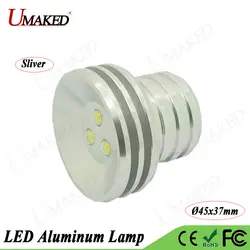 5 шт. 3 Вт dia45x37mm LED Alumimun лампы Глава Наборы свет крепление База чехол мягкий шланг прожектор/Светодиодная лампа + теплоотвод PCB Бесплатная