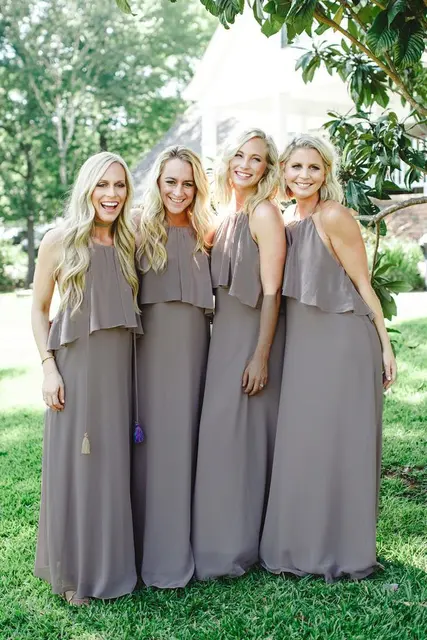 slate grey bridesmaid dresses