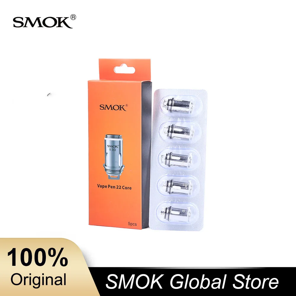 

5pcs/lot Original SMOK Vape Pen 22 Replacement Coil 0.3ohm 0.25ohm NiCr Material Core E-Cigarette SMOK Vape Pen 22 Atomizer Head