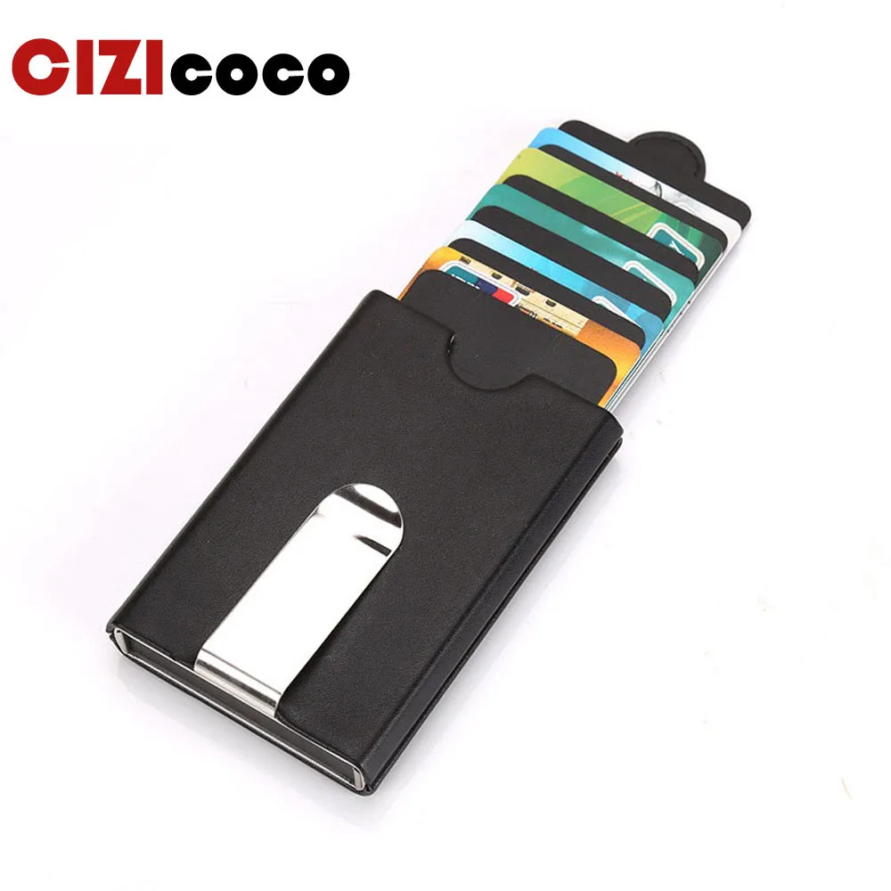 

Blocking Rfid Wallet Belt Man Credit Card Case Business Card Holder For Plastic Cards Metal Frame Purse Metal Credit Card Holder