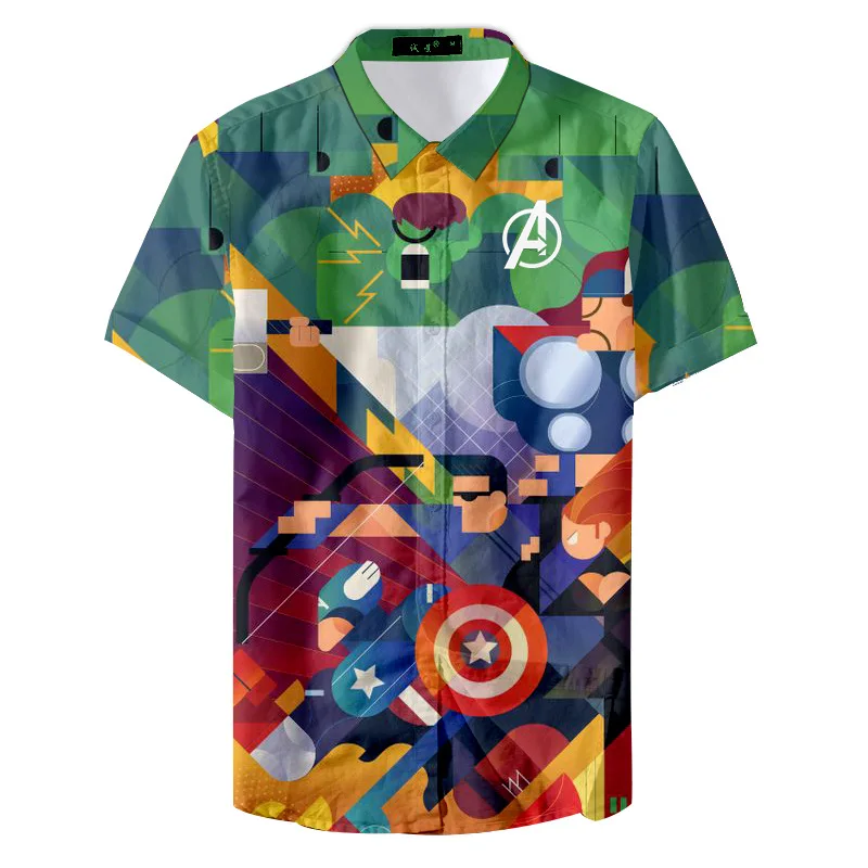 

3D digital Print Shirts Men streetwear Casual Beach Hawaiian Shirts For men Summer 2019 Short Sleeve Tops camisas hombre Clothes