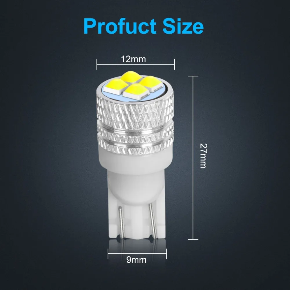 2 шт. W5W светодиодный T10 светодиодный лампы автомобильные лампы 194 168 6000K белый номерной знак лампа для чтения клиновидный купол Интерьер лампы, светодиодные лампы 12V