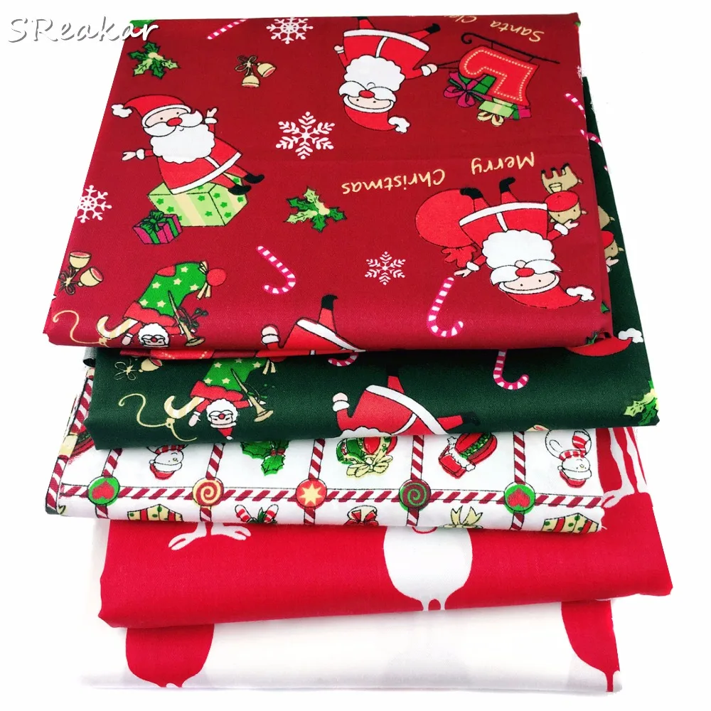 

Sraekar,Christmas Series,Red Deer Twill Cotton Fabric,Patchwork Cloth,DIY Sewing Quilting Fat Quarters Material For Baby&Child