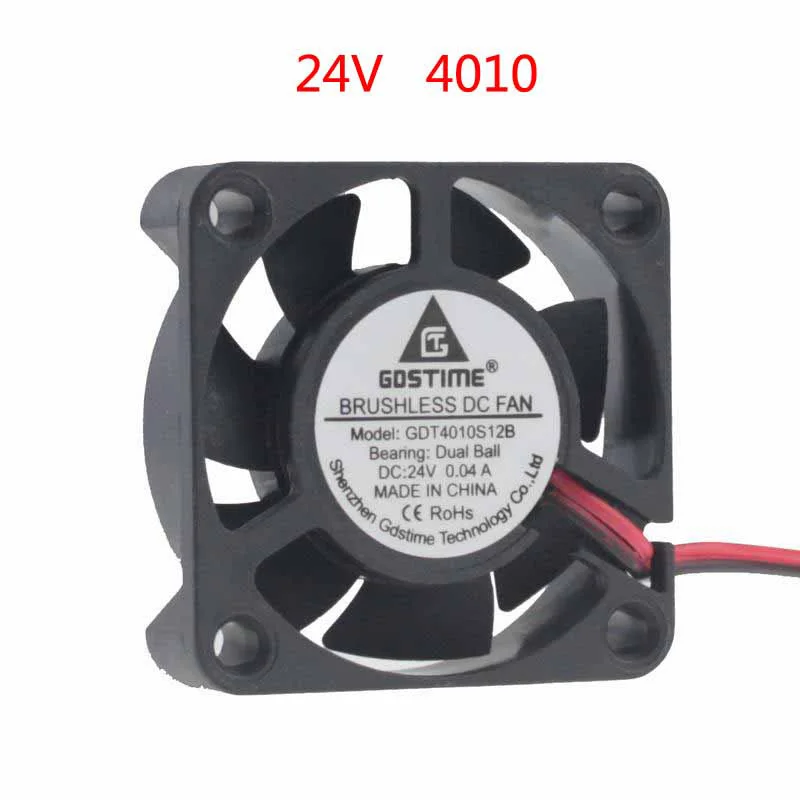 2 шт./лот 40*40*10 мм DC5V 12 V 24 V двойной шариковый подшипник 4010 2Pin охлаждения бесщеточный вентилятор 40 мм Ювелирные наборы с маленьким Вытяжной вентилятор для 3D-принтеры