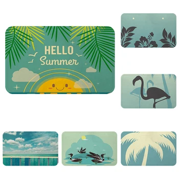 

Tropical Plant Flamingo Coconut Tree Beach Mat Bath Carpet Decorative Anti-Slip Mat Room Car Floor Bar Rugs Door Home Decor Gift