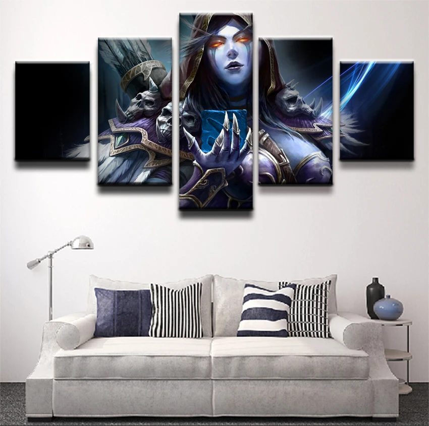 Drow Ranger DOTA 2 Game HD Print Picture Painting 5 Pieces Canvas Painting Wall Art Living Room Mod