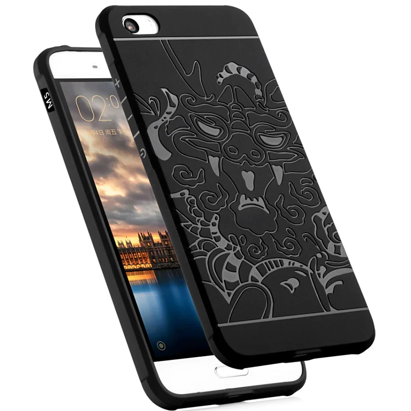 Case For Xiaomi Mi 4 Note 2 Pro 3s Mix Max 5s Plus M5 4C Cover 3D Carved Dragon Matte Soft TPU 4X 5x 6 |