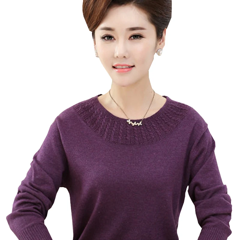 sweater 2016 new women sweaters and pullovers long sleeve sweater women's pullover plus size mother clothing sweater basic shirt